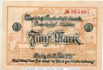 Banknote Eisleben , Mansfeld a.G. 5 Mark Schein in kfr. Geiger 148.12 , o.D. Provinz Sachsen Großnotgeld