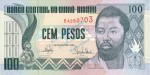 Banknote Guinea-Bissau , 100 Pesos Schein 1990 -D. Ramos- unc-kfr WPM.11