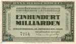 Banknote Regensburg , Rana Werke , 100 Milliarden Mark Schein in gbr. Keller 4475 , 15.11.1923 , Bayern Großnotgeld Inflation