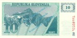 Banknote Slowenien - Slovenia , 10 Tolarjev Schein von 1990 in unc - kfr