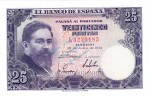Banknote Spanien , 25 Pesetas Schein 1954 -Isaac Albeniz- unc-kfr WPM.147