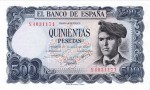 Banknote Spanien , 500 Pesetas Schein 1971 -Jacinto Verdaguer- unc-kfr WPM.153