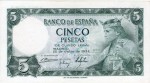 Banknote Spanien , 5 Pesetas Schein 1954 -King Alfonso X- unc-kfr WPM.146Banknote Spanien , 5 Pesetas Schein 1954 -King Alfonso X- unc-kfr WPM.146