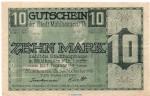 Banknote Stadt Mühlhausen , 10 Mark Schein in gbr. Geiger 364.02.03 von 1918 , Thüringen Großnotgeld