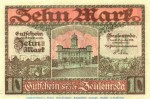 Banknote Stadt Zeulenroda , 10 Mark Schein in f-kfr.E , Geiger 576.07.b , von 1918 , Thüringen Inflation