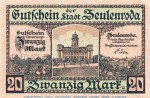 Banknote Stadt Zeulenroda , 20 Mark Schein in kfr.E Geiger 576.08 von 1918 , Thüringen Großnotgeld