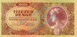 Banknote Ungarn - Hungary , 10.000 Pengo Schein -o. Marke- von 1945 in unc,kfr
