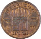 Belgien , 50 Centimes Münze von 1977 --Baudouin I. 1951-1993-- ss-vz , -0195-