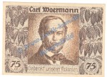 Berlin , Notgeld 75 Pfennig Nr.2 --RS o. Gründruck-- in kfr. M-G 88.5 , Brandenburg 1921 Seriennotgeld