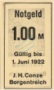 Borgentreich , Notgeld 1 Mark Schein unc-kfr. Ti.0830.05.11 , Westfalen o.D. Verkehrsausgabe