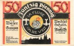 Bremen , Notgeld 50 Pfennig Schein in kfr. M-G 164.1 , Bremen 1921 Seriennotgeld