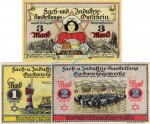 Bremen , Notgeld Set mit 3 Scheinen in kfr. M-G 168.1 , Bremen 1922 Seriennotgeld