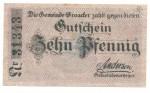 Broacker , Notgeld 10 Pfennig Schein unc-kfr. Ti.0945.10.10 DNS 1918 Verkehrsausgabe -0788-