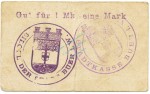 Buer , Notgeld 1 Mark Schein gbr. Diessner 56.5.a , Westfalen o.D. Notgeld 1914-15