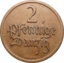 Danzig 2 Pfennig Kursmünze 1926 -Wappenschild zw. Jahreszahl- ss , J.D 3 -0757-