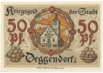 Deggendorf , Notgeld 50 Pfennig Schein unc-kfr. Tieste 1315.25.16 BAY 1918 Verkehrsausgabe -4082-