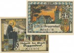 Deggendorf , Notgeld Set 2 Scheine unc-kfr. Tieste 1315.25.20-21 BAY 1920 Verkehrsausgabe -0470-