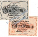 Delitzsch , Notgeld Set mit 2 Scheinen in kfr. Tieste 1325.15.30-31 , Sachsen 1920 Verkehrsausgabe