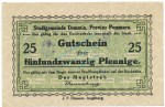 Demmin , Notgeld 25 Pfennig Schein unc-kfr. Tieste 1335.10.50 , POM o.D. Verkehrsausgabe -4128-