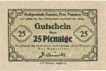 Demmin , Notgeld 25 Pfennig Schein unc-kfr. Tieste 1335.10.55 , POM 1920 Verkehrsausgabe -4126-