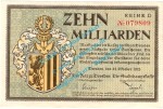Dresden , Notgeld 10 Milliarden Mark Schein in kfr. Bühn 1130.21 , Sachsen 1923 Inflation