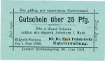 Ellguth-Steinau , Notgeld 25 Pfennig Schein unc-kfr. Ti.1665.05.25 , Schlesien 1920 Verkehrsausgabe