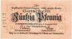 Emmendingen , Notgeld 50 Pfennig Schein unc-kfr. Ti.1705.05.03 , Baden 1917 Verkehrsausgabe