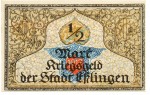 Esslingen , Notgeld 50 Pfennig Schein unc-kfr. Ti.1805.05.05 , Württemberg 1917 Verkehrsausgabe