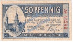 Freiburg , Notgeld 50 Pfennig Schein in kfr. Tieste 1965.05.16 , Schlesien 1920 Verkehrsausgabe