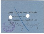 Gladbeck , Notgeld 3 Mark Schein unc-kfr.E Diessner 121.3 , Westfalen o.D. Notgeld 1914-15