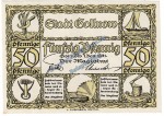 Gollnow , Notgeld 50 Pfennig Schein -grün- in kfr. M-G 453.1.b-c , Pommern 1921 Seriennotgeld