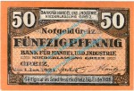Greiz , Notgeld 50 Pfennig Schein in kfr. Tieste 2445.05.12 , Thüringen 1921 Verkehrsausgabe