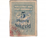 Gronau , Notgeld 5 Pfennig Schein in gbr. Tieste 2490.05.01 , Niedersachsen 1917 Verkehrsausgabe