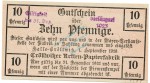 Halle Cröllwitz , Notgeld 10 Pfennig Schein unc-kfr. Ti.2745.05.21 , Sachsen 1919 Verkehrsausgabe