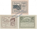 Hallstadt , Notgeld Set mit 3 Scheinen in kfr. K-K 345.a , Oberösterreich 1920