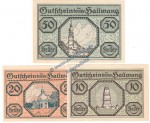 Hallwang , Notgeld Set mit 3 Scheinen in kfr. K-K 346.I.a , Salzburg 1920