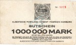 Hamburg , Banknote 1 Million Mark Schein in gbr. Keller 2110.b , Hamburg 1923 Inflation