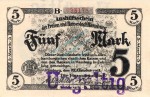 Hamburg , Banknote 5 Mark Schein in L-gbr.E Geiger 212.01.c , Hamburg 1918 InflationHamburg , Banknote 5 Mark Schein in L-gbr.E Geiger 212.01.c , Hamburg 1918 Inflation