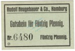 Hamburg , Notgeld 50 Pfennig Schein unc-kfr. Ti.2765.350.01 , Hamburg o.D. Verkehrsausgabe