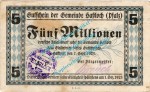Hassloch , Banknote 5 Millionen Mark Schein in gbr. Keller 2262.c , Pfalz 1923 Grossnotgeld - Inflation