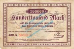 Heidelberg , Banknote 100.000 Mark Schein in gbr. Keller 2279.a , Baden 1923 Grossnotgeld - Inflation