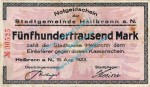 Heilbronn , Banknote 500.000 Mark Schein in gbr. Keller 2294 , Württemberg 1923 Grossnotgeld - Inflation