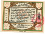 Helgoland , Notgeld 25 Pfennig -2 Stempel- unc-kfr. Tieste 2915.10.50.B , SH 1919 Verkehrsausgabe -4058-