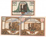Helgoland , Notgeld Set mit 3 Scheinen in kfr. M-G 595.6 , Schleswig 1921 Seriennotgeld