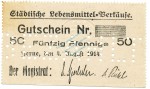 Herne , Notgeld 50 Pfennig Schein unc-kfr.E Diessner 148.3.c , Westfalen 1914 Notgeld 1914-15