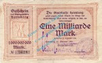 Hornberg , Banknote 1 Milliarde Mark Schein in gbr-. Keller 2448.a , Baden 1923 Grossnotgeld - Inflation