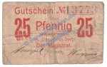 Jastrow , Notgeld 25 Pfennig Schein in gbr. Tieste 3260.05.40 , Westpreussen 1917 Verkehrsausgabe