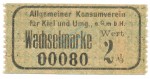 Kiel , Notgeld 2 Pfennig Schein unc-kfr. Tieste 3470.05.02 , Schleswig o.D. Verkehrsausgabe