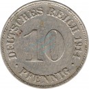 Kursmünze deutsches Reich , 10 Pfennig Stück von 1914 D , J.13 -0597-