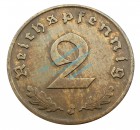 Kursmünze drittes Reich , 2 Pfennig Stück vz-stgl von 1938 J , J.362 -0551-